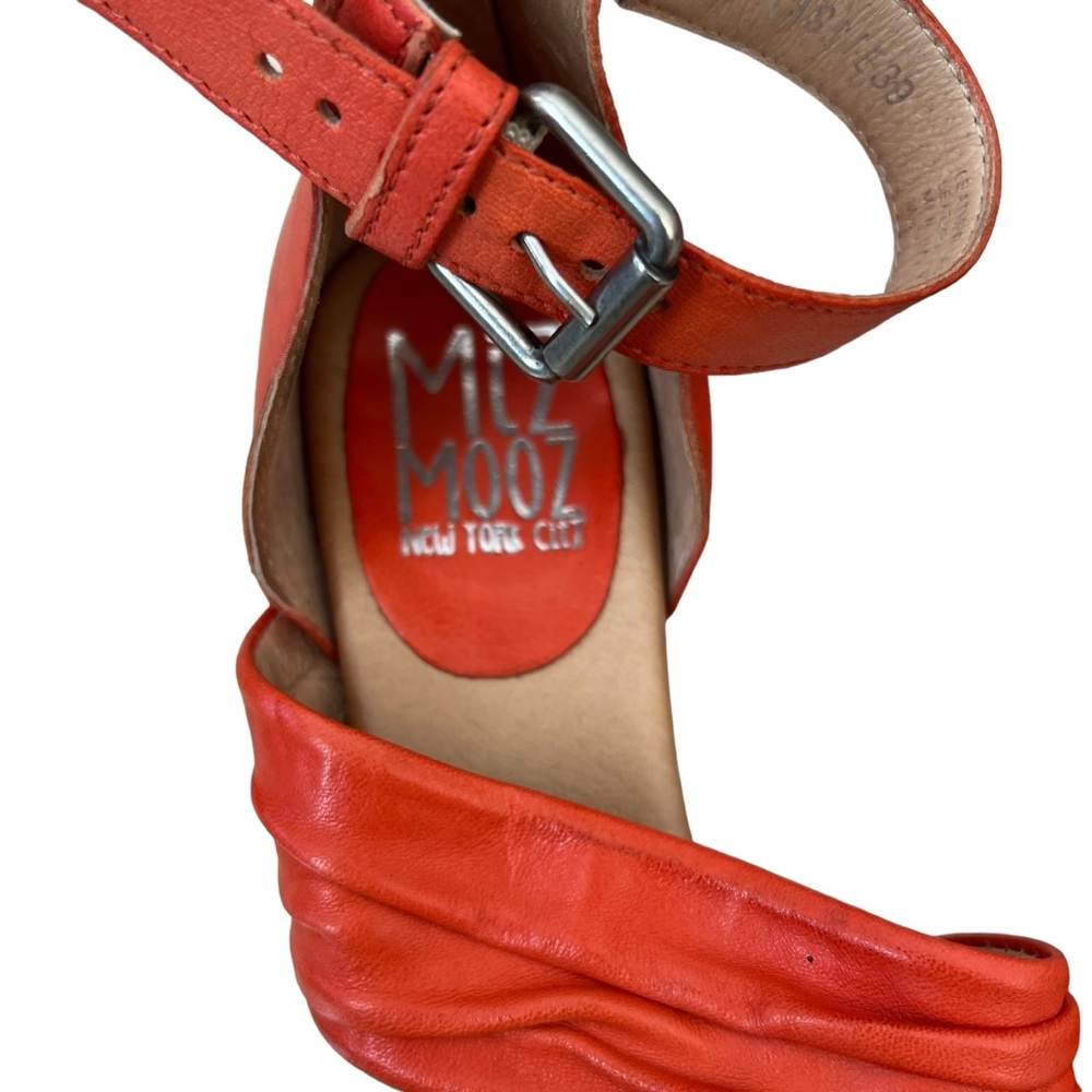 Miz Mooz Vibrant Orange Ankle Strap Sandals - Picture 11 of 12